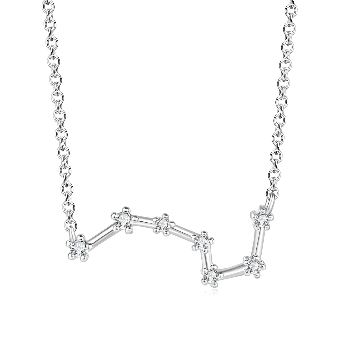 Ozy Moon fashion simple twelve constellation clavicle necklace with zircon and rose gold plated cross-border explosive accessories wholesale