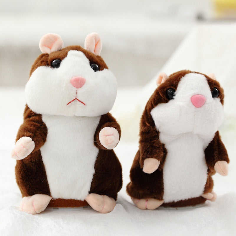 Recording hamster can learn to speak cute little mouse plush toy will shake children repeating learning tongue doll