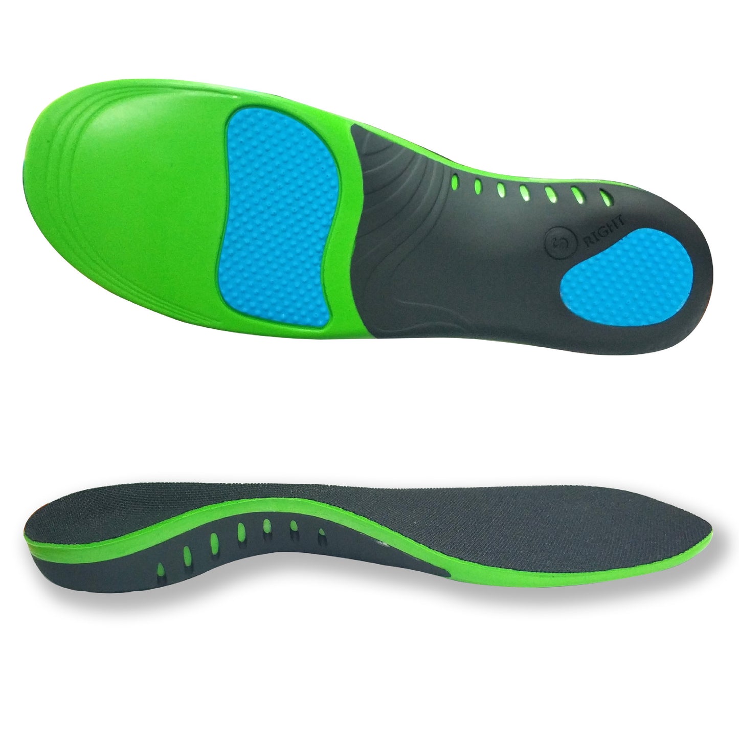 PU sports insole, new flat foot orthopedic insole, low arch support orthopedic shoe, arch inner and outer insole