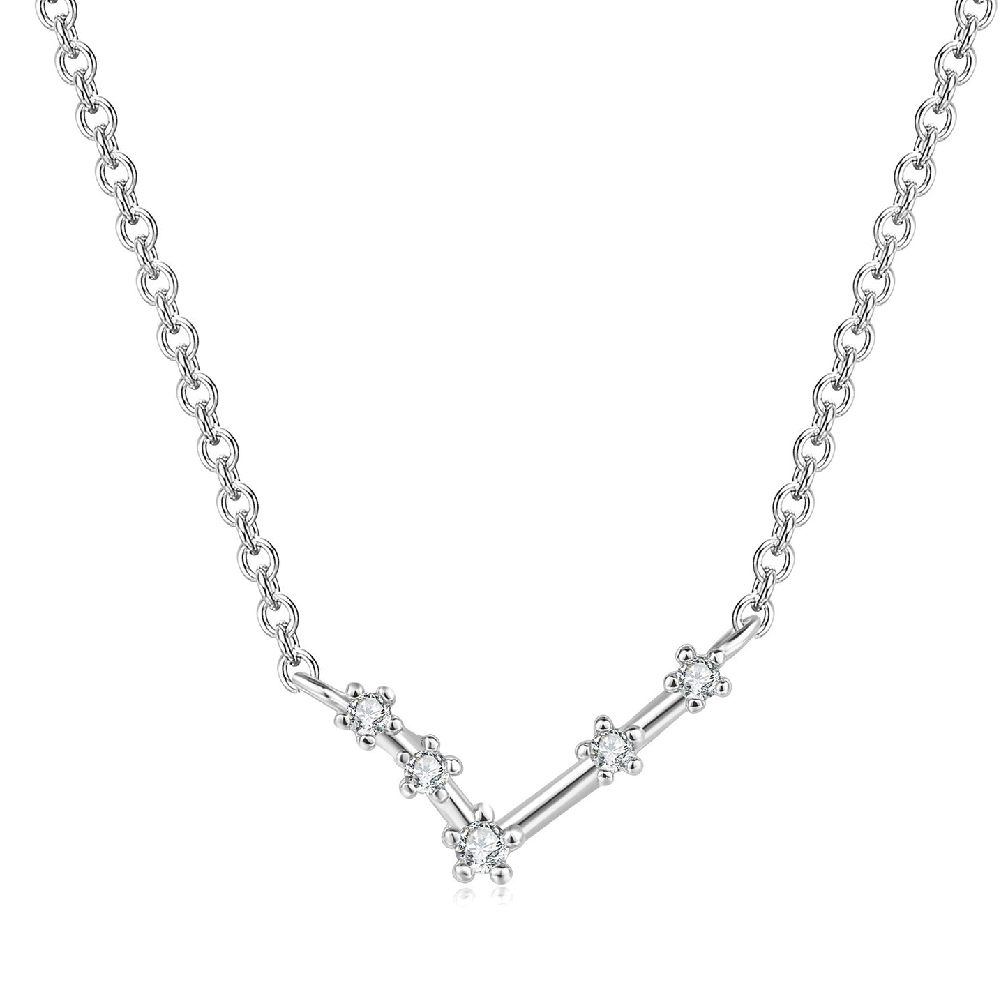 Ozy Moon fashion simple twelve constellation clavicle necklace with zircon and rose gold plated cross-border explosive accessories wholesale