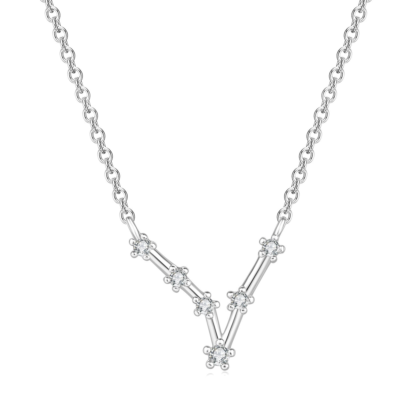 Ozy Moon fashion simple twelve constellation clavicle necklace with zircon and rose gold plated cross-border explosive accessories wholesale