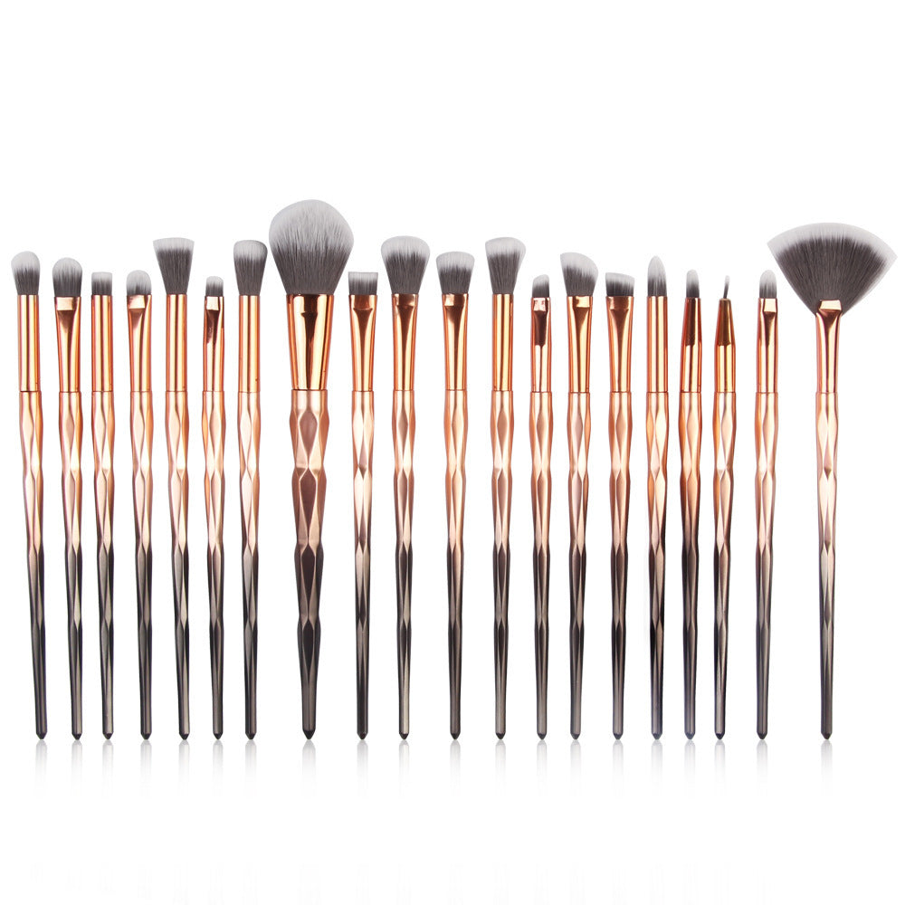 Cross-border hot sale 20 unicorn diamond transparent makeup brush set eye brush beauty tools factory direct sales