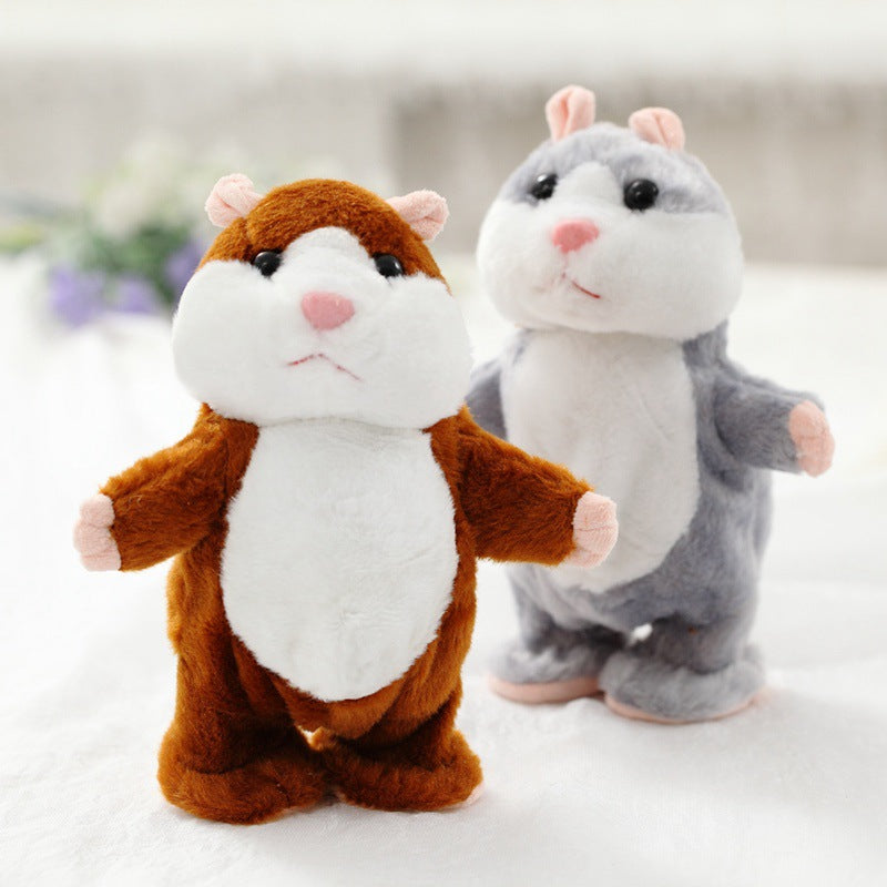 Recording hamster can learn to speak cute little mouse plush toy will shake children repeating learning tongue doll