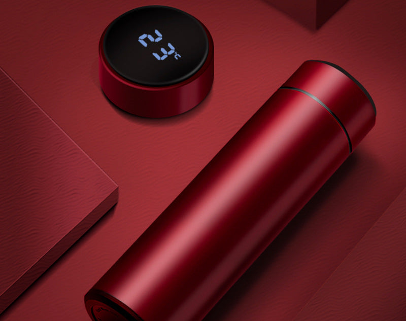 Smart temperature measuring mug LED touch display temperature cup creative business straight cup gift cup free customization