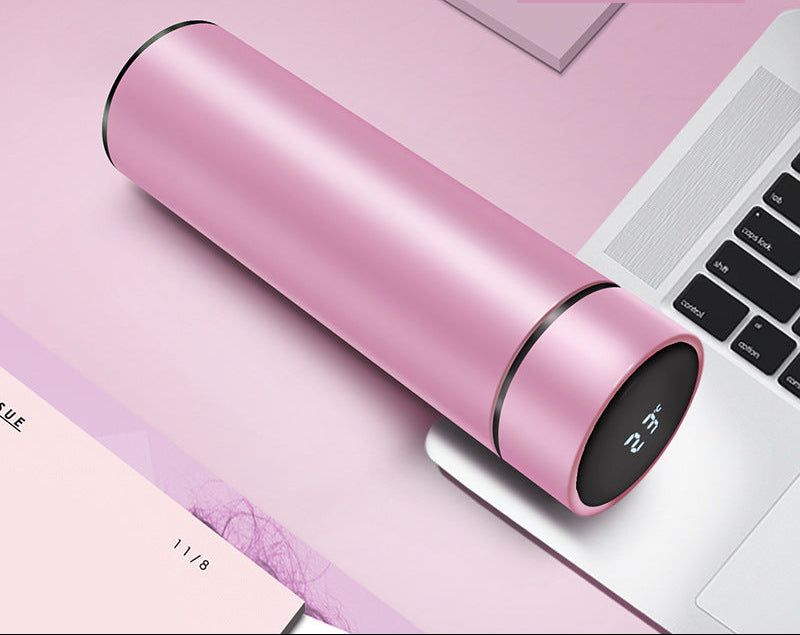 Smart temperature measuring mug LED touch display temperature cup creative business straight cup gift cup free customization