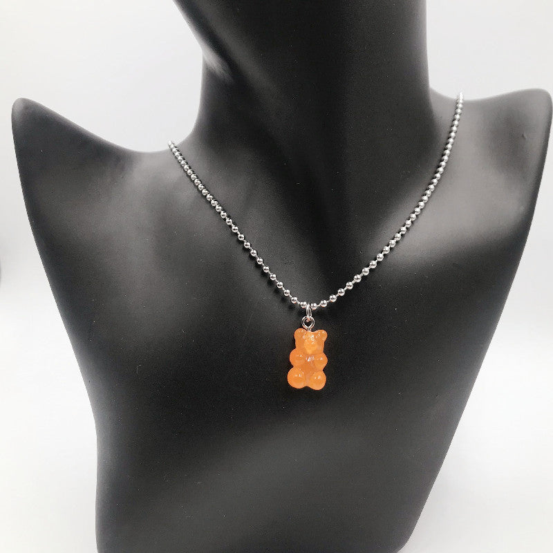 5 Rainbow Bears, Cool Girls, Bungee Fun, Transparent Jelly, Single Gummy Bear Necklace, Clavicle Chain, Long Chain