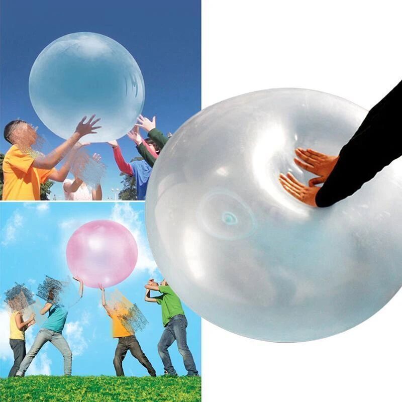 Cross-border hot sale TPR blowing bubble ball soft rubber big light elastic air ball children's oversized inflatable ball toy