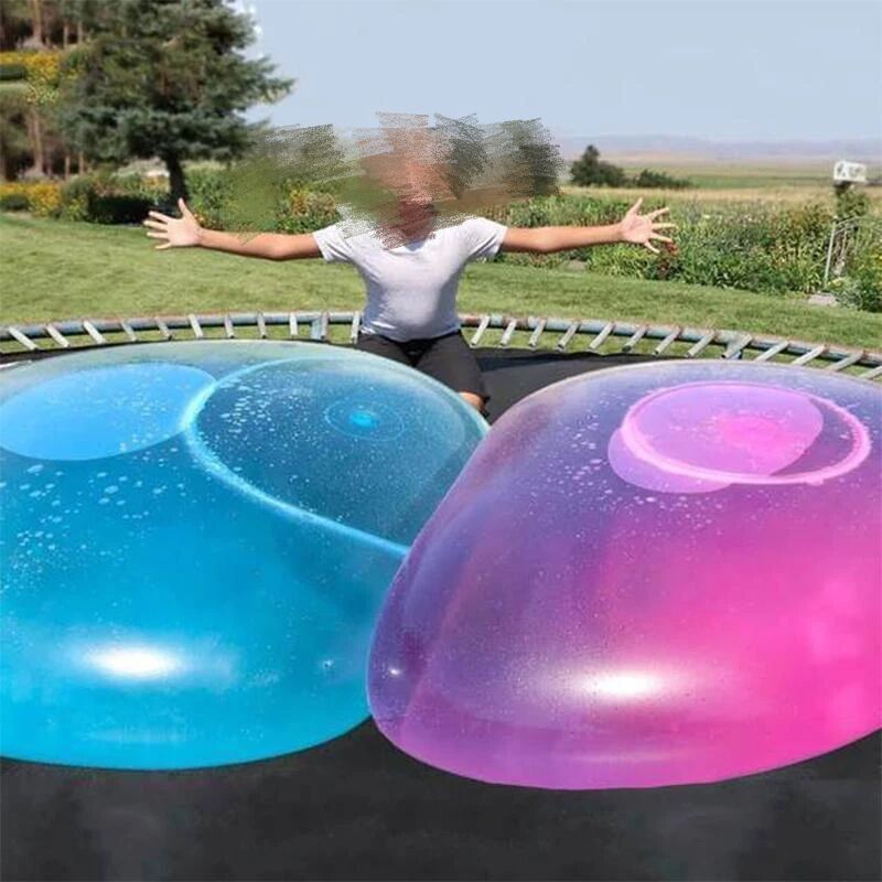 Cross-border hot sale TPR blowing bubble ball soft rubber big light elastic air ball children's oversized inflatable ball toy