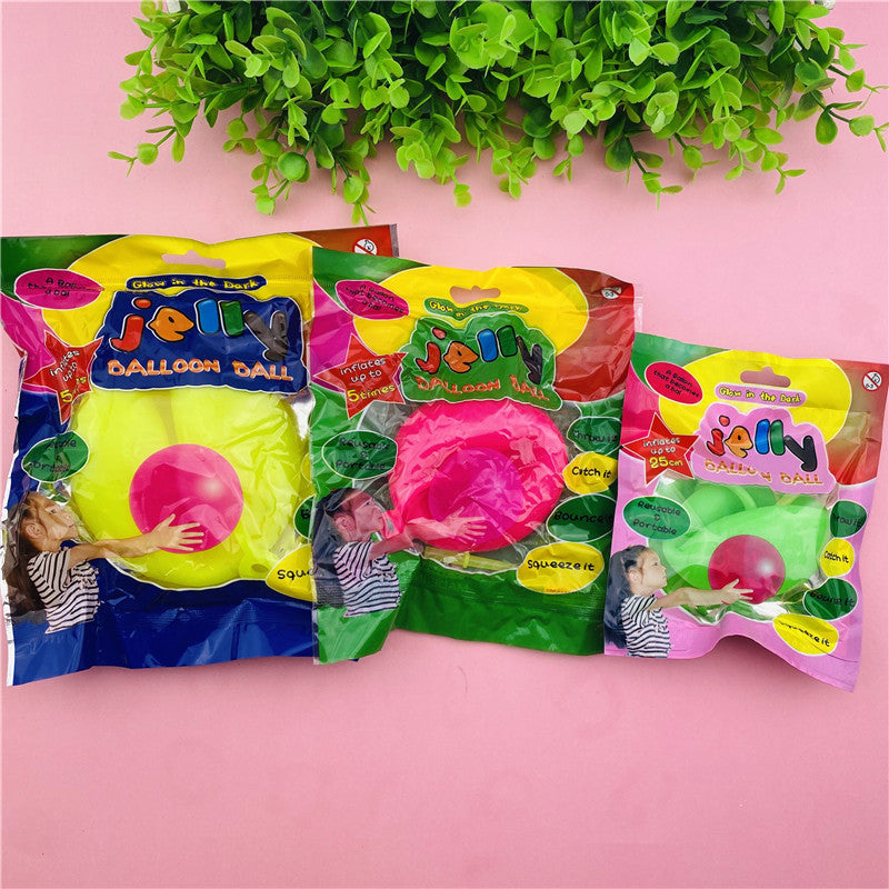 Cross-border hot sale TPR blowing bubble ball soft rubber big light elastic air ball children's oversized inflatable ball toy