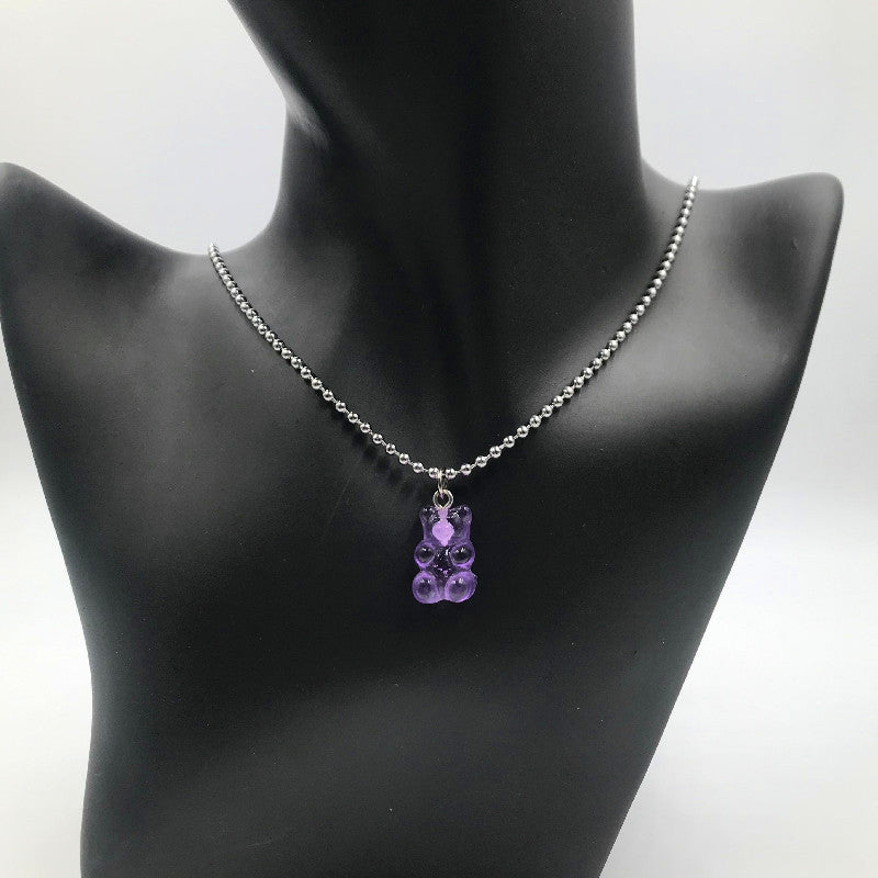 5 Rainbow Bears, Cool Girls, Bungee Fun, Transparent Jelly, Single Gummy Bear Necklace, Clavicle Chain, Long Chain