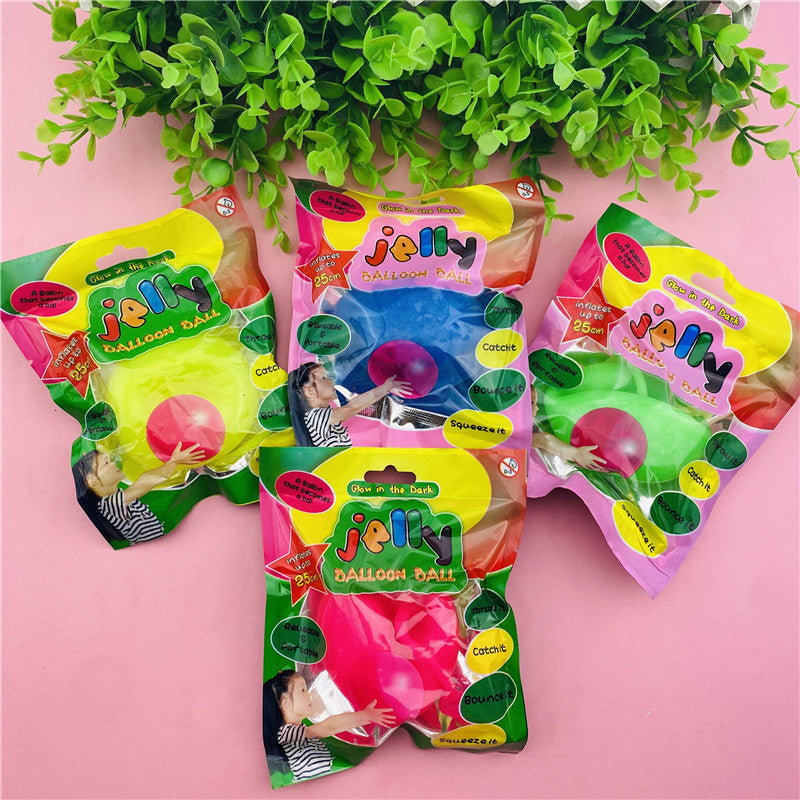 Cross-border hot sale TPR blowing bubble ball soft rubber big light elastic air ball children's oversized inflatable ball toy