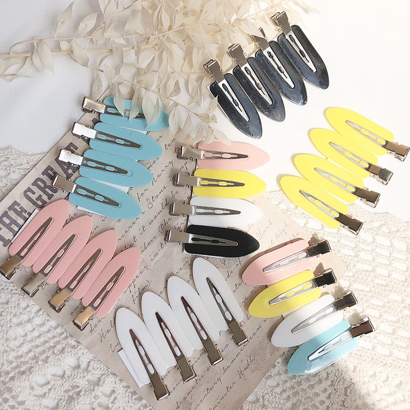 Basic Practical 4 Pack Hairdressing Makeup Seamless Clip Liu Hai Clip Headdress Duckbill Clip Hairpin Broken Hair Clip Hair Accessories