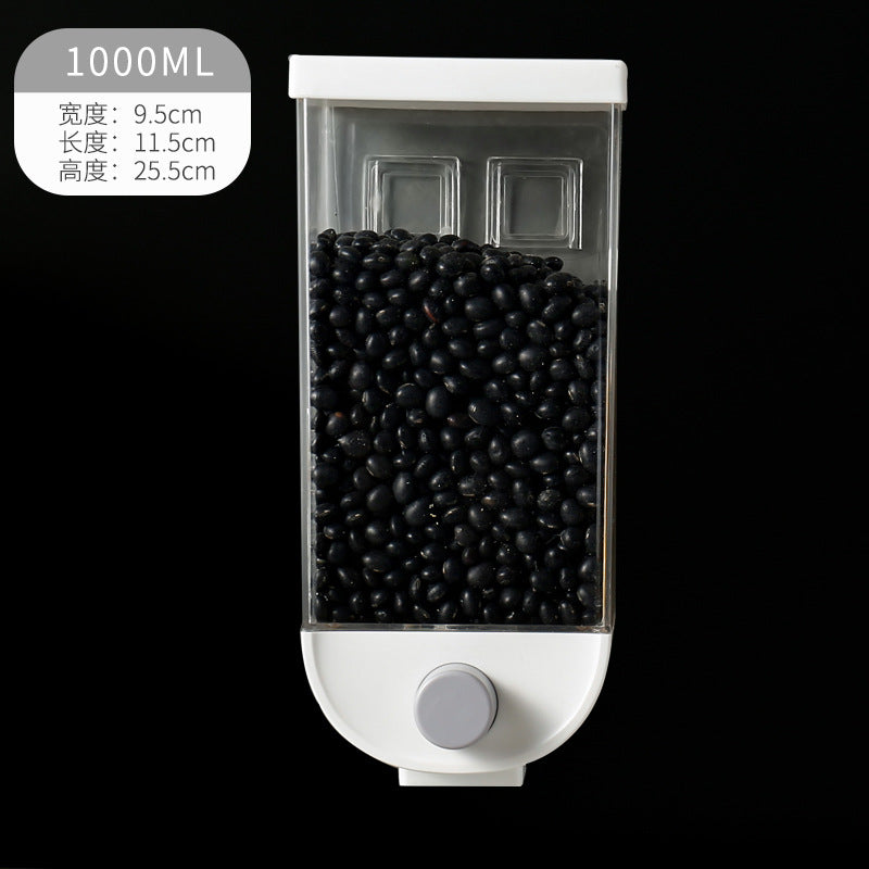 Push-type grain storage box household moisture-proof wall-mounted rice storage tank insect-proof plastic transparent sealed tank