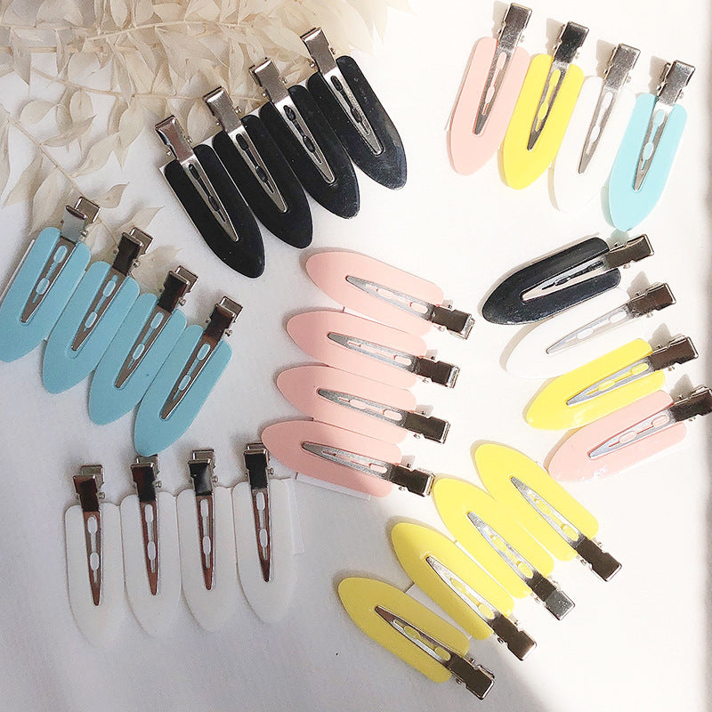 Basic Practical 4 Pack Hairdressing Makeup Seamless Clip Liu Hai Clip Headdress Duckbill Clip Hairpin Broken Hair Clip Hair Accessories