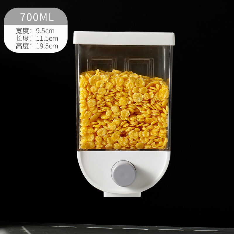 Push-type grain storage box household moisture-proof wall-mounted rice storage tank insect-proof plastic transparent sealed tank