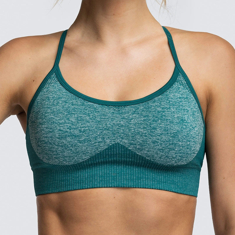 Cross-border European and American quick-drying fitness sports bra beautiful back sexy sports underwear seamless yoga vest female bar