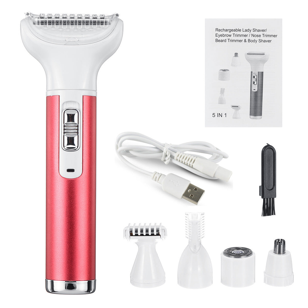 Foreign trade new style  multifunctional trimmer charging lady shaver electric hair remover nose hair eyebrow trimming set