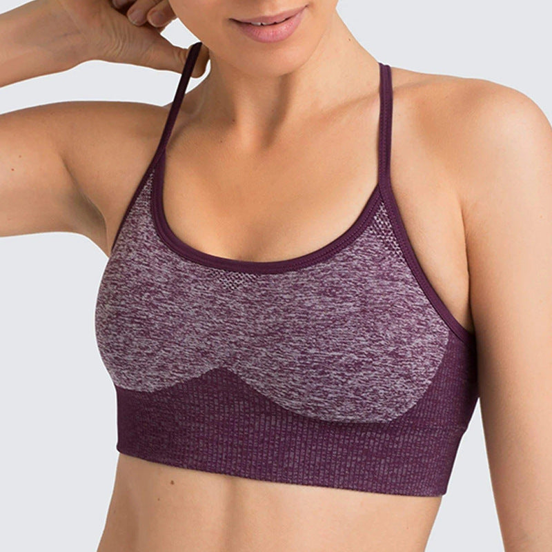 Cross-border European and American quick-drying fitness sports bra beautiful back sexy sports underwear seamless yoga vest female bar