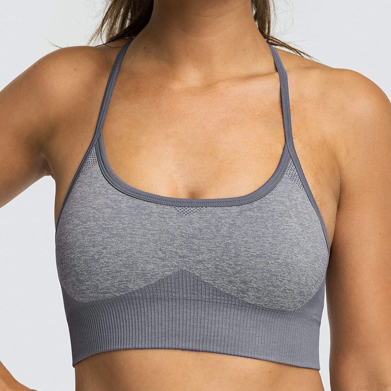 Cross-border European and American quick-drying fitness sports bra beautiful back sexy sports underwear seamless yoga vest female bar