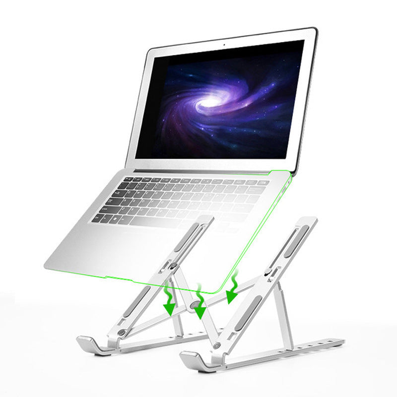 New computer notebook cooling bracket 6-speed adjustable aluminum alloy lifting shelf flat bracket can be stored