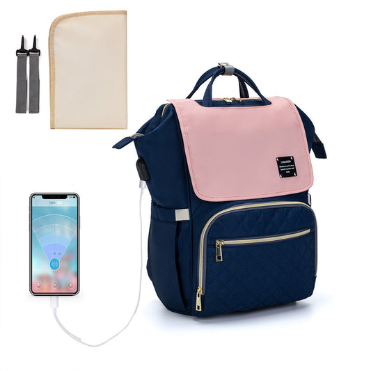 LEQUEEN foreign trade new mother bag multifunctional large-capacity baby diaper bag double shoulder milk bag mother and baby bag