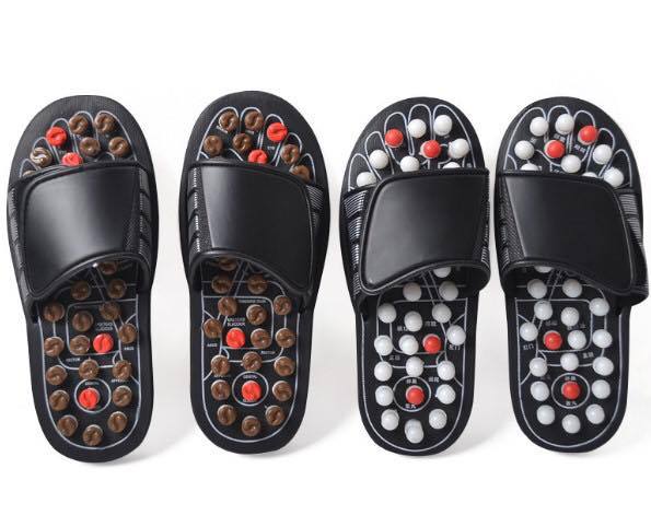 Health foot soles sandals and slippers non-slip shoes pedicure shoes natural pebble massage slippers Tai Chi acupoint massage