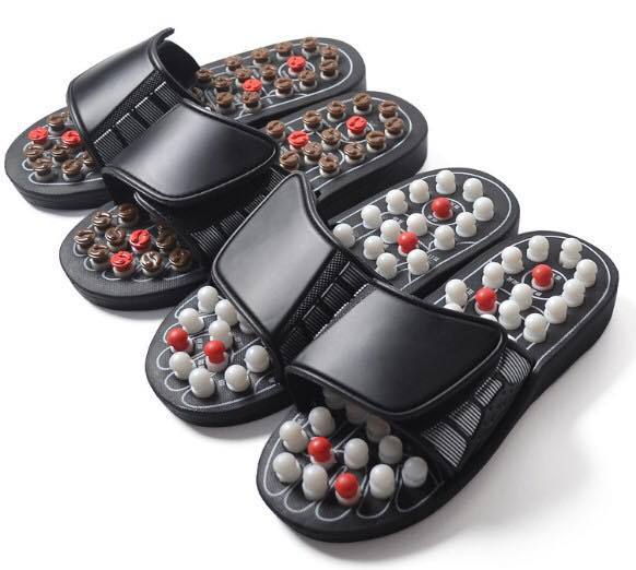 Health foot soles sandals and slippers non-slip shoes pedicure shoes natural pebble massage slippers Tai Chi acupoint massage