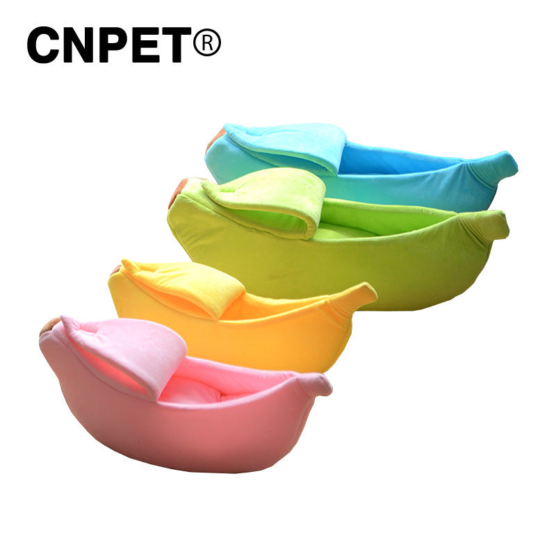 Factory direct sales pet supplies kennel banana cat kennel dog kennel winter warm deep sleep cat sleeping bag seamless generation