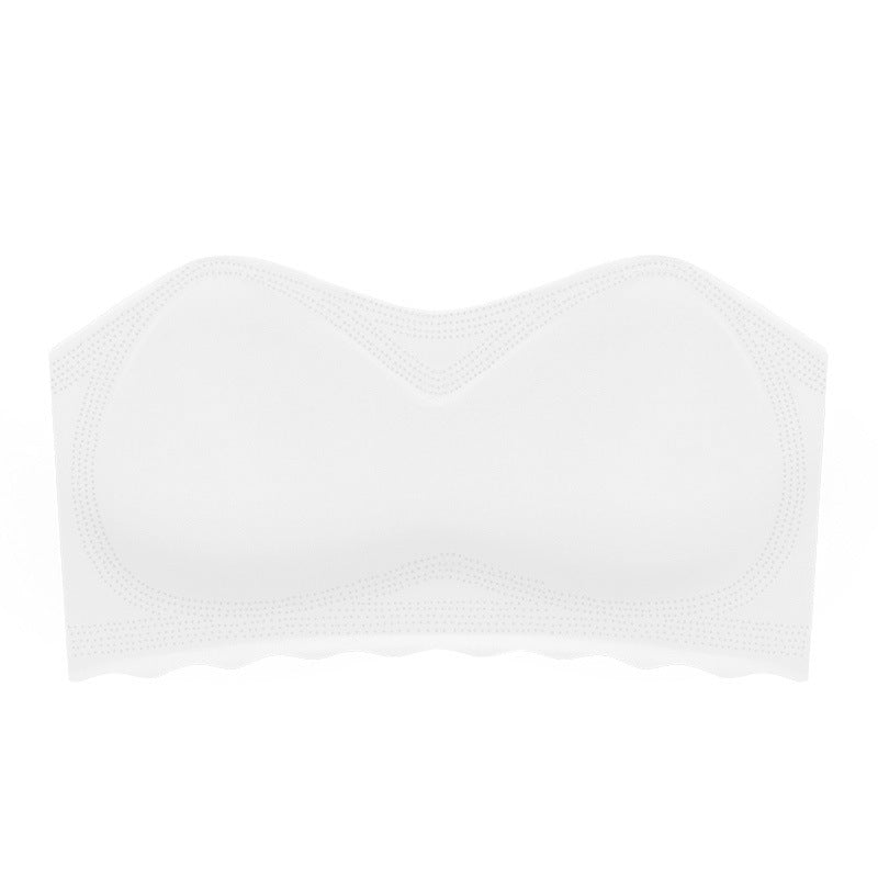 Detachable shoulder strap tube top underwear wrapped chest style gather beautiful back female student base anti-glare ice silk dress female bra