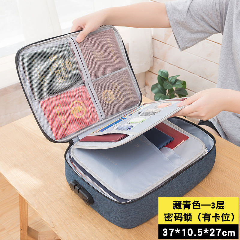 Home Document Storage Bag Family Multi-layer Large-capacity File File Package Travel Passport Bag Storage Bag