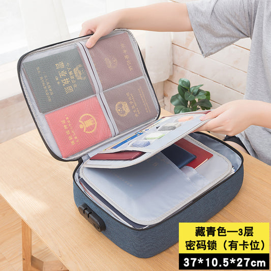 Home Document Storage Bag Family Multi-layer Large-capacity File File Package Travel Passport Bag Storage Bag