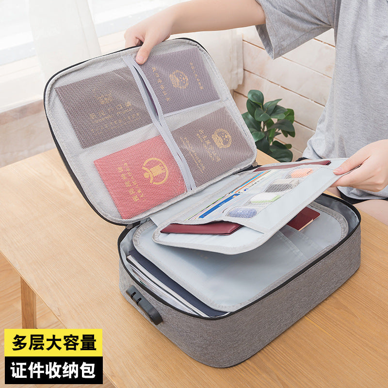 Home Document Storage Bag Family Multi-layer Large-capacity File File Package Travel Passport Bag Storage Bag