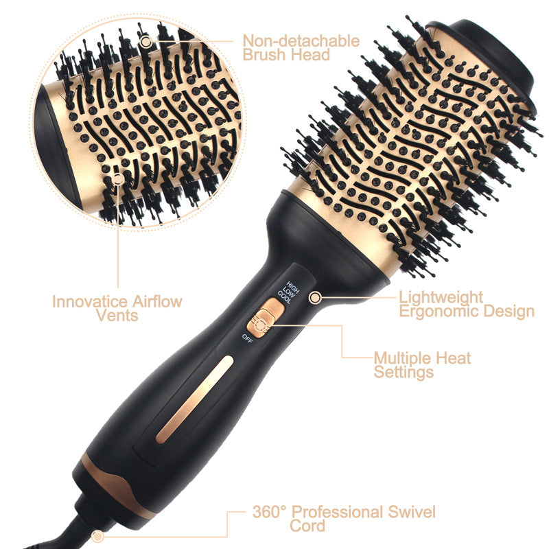 Hot Air Comb Golden New Multi-function Hair Comb Roll Straight Dual-use Straight Hair Comb 2 in 1 Amazon New Products Factory
