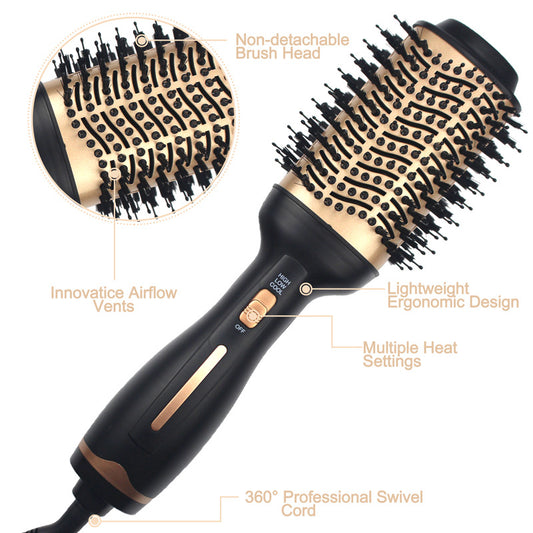 Hot Air Comb Golden New Multi-function Hair Comb Roll Straight Dual-use Straight Hair Comb 2 in 1 Amazon New Products Factory