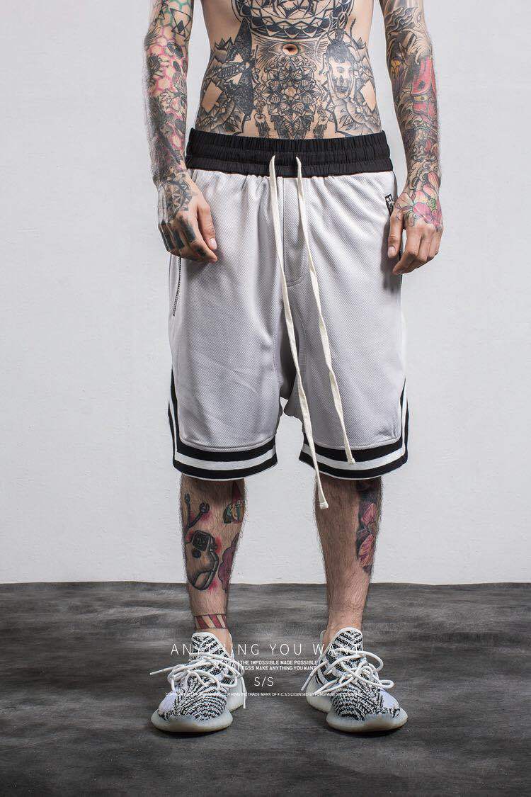 Summer thin mesh sports shorts male muscle brothers running basketball training breathable fitness five-point pants