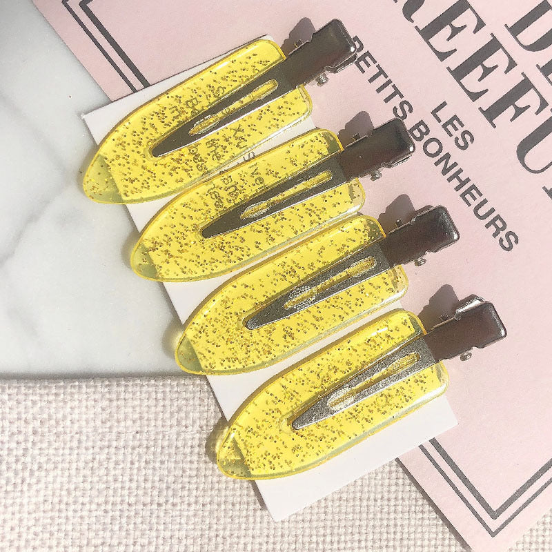 Basic Practical 4 Pack Hairdressing Makeup Seamless Clip Liu Hai Clip Headdress Duckbill Clip Hairpin Broken Hair Clip Hair Accessories