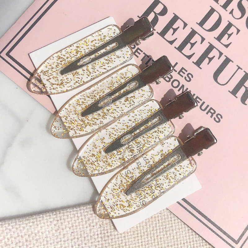 Basic Practical 4 Pack Hairdressing Makeup Seamless Clip Liu Hai Clip Headdress Duckbill Clip Hairpin Broken Hair Clip Hair Accessories