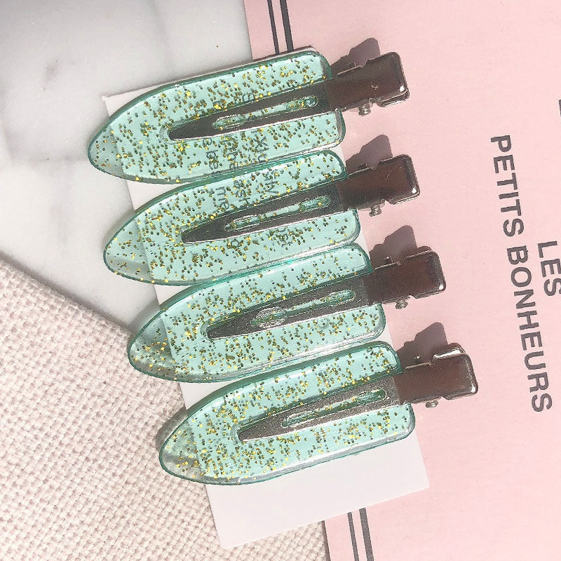 Basic Practical 4 Pack Hairdressing Makeup Seamless Clip Liu Hai Clip Headdress Duckbill Clip Hairpin Broken Hair Clip Hair Accessories