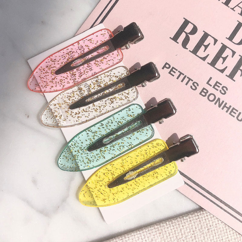 Basic Practical 4 Pack Hairdressing Makeup Seamless Clip Liu Hai Clip Headdress Duckbill Clip Hairpin Broken Hair Clip Hair Accessories