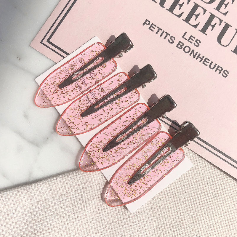Basic Practical 4 Pack Hairdressing Makeup Seamless Clip Liu Hai Clip Headdress Duckbill Clip Hairpin Broken Hair Clip Hair Accessories