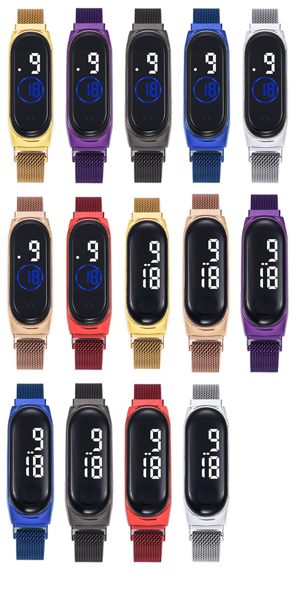 Spot Explosion Type Magnet Type LED Waterproof Meter 3M3 Student Couple Leisure Meter 4M4 Touch Control Electronic Watch