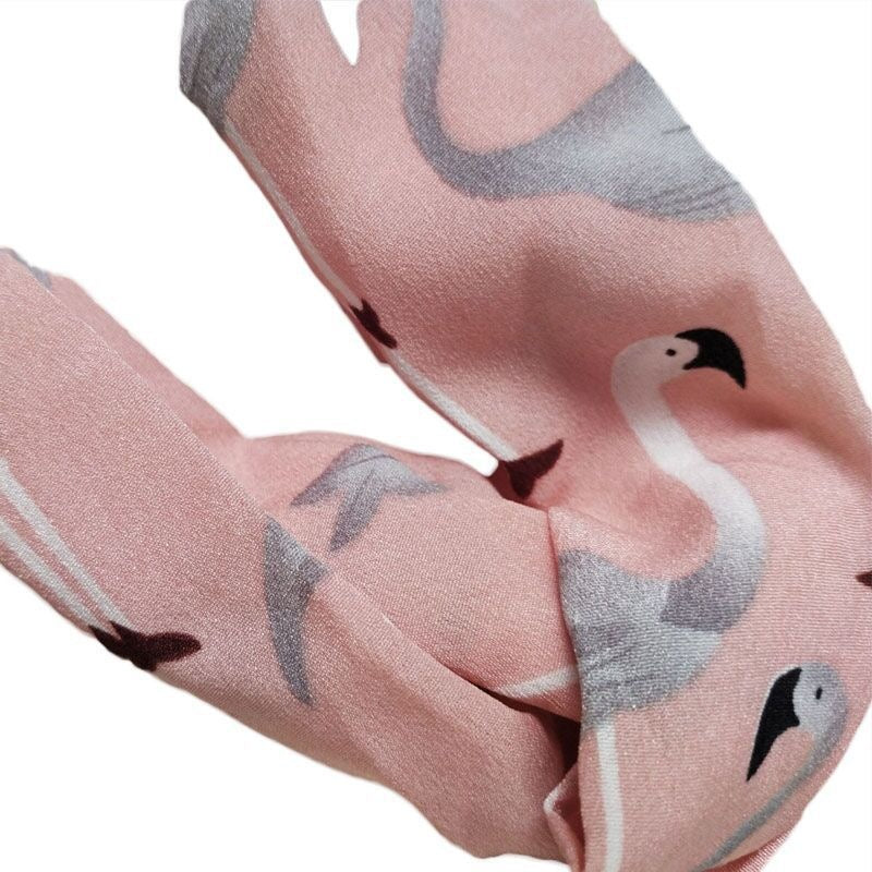 2019 new korean version of lady's flamingo hairband fashion elastic hairband selling cute selfie hair accessories manufacturer wholesale
