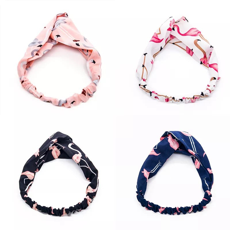2019 new korean version of lady's flamingo hairband fashion elastic hairband selling cute selfie hair accessories manufacturer wholesale