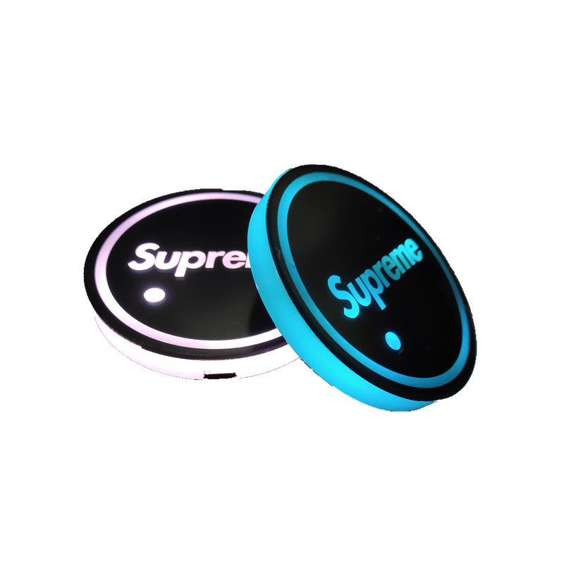 Car luminous water coaster LED atmosphere light induction light colorful water coaster USB atmosphere light non-slip coaster customization