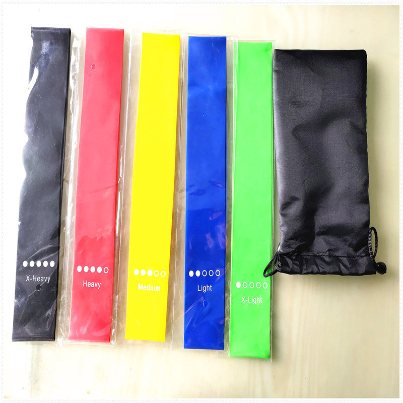 Spot 5 piece set of resistance band Indoor and outdoor stretch ring tension belt thin ring fitness yoga stretch belt elastic ring