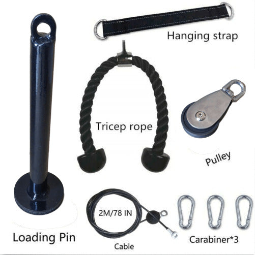 Cross-border portable limited fitness equipment X piece set fitness DIY pulley rope arm triceps