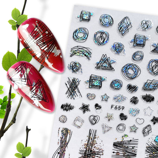 Camouflage brand new hot stamping process summer fruit black and white hot stamping gold and silver nail stickers nail decals