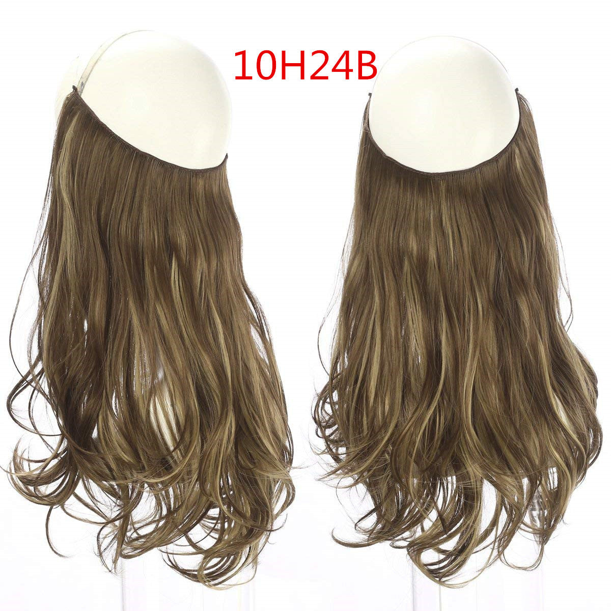 Cross-border hot sale wig female fish line wave long curly hair seamless hair extension 40cm matte silk fish line wig