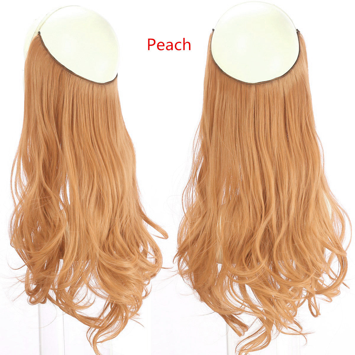 Cross-border hot sale wig female fish line wave long curly hair seamless hair extension 40cm matte silk fish line wig