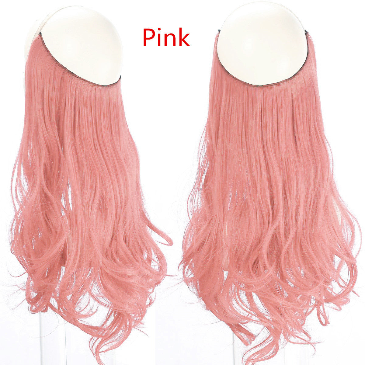 Cross-border hot sale wig female fish line wave long curly hair seamless hair extension 40cm matte silk fish line wig